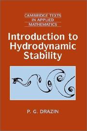 Cover of: Introduction to Hydrodynamic Stability by P. G. Drazin