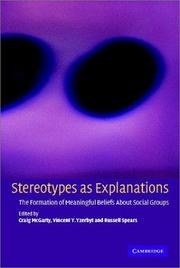 Cover of: Stereotypes as Explanations by 