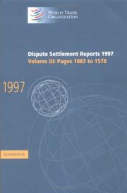 Cover of: Dispute Settlement Reports 1997 (World Trade Organization Dispute Settlement Reports)