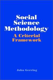 Cover of: Social Science Methodology: A Criterial Framework