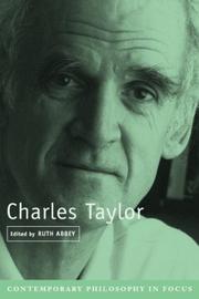 Cover of: Charles Taylor (Contemporary Philosophy in Focus)
