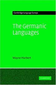 Cover of: The Germanic Languages (Cambridge Language Surveys) by Wayne Harbert