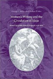 Cover of: Women's writing and the circulation of ideas by edited by George L. Justice and Nathan Tinker.