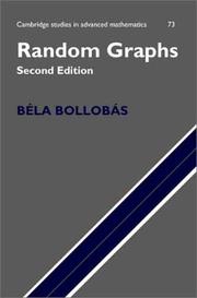 Random graphs by Béla Bollobás