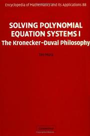 Cover of: Solving Polynomial Equation Systems I
