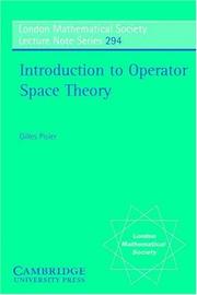 Cover of: Introduction to Operator Space Theory