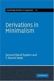 Cover of: Derivations in Minimalism (Cambridge Studies in Linguistics) by Samuel David Epstein, T. Daniel Seely