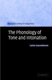 Cover of: The phonology of tone and intonation