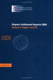 Cover of: Dispute Settlement Reports 2000 (World Trade Organization Dispute Settlement Reports) by World Trade Organization