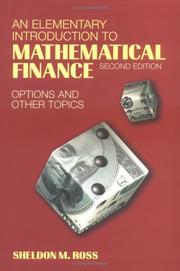 Cover of: An Elementary Introduction to Mathematical Finance by Sheldon M. Ross