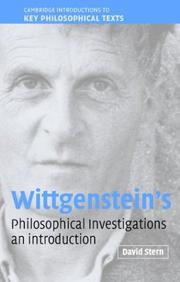 Cover of: Wittgenstein's Philosophical Investigations by David G. Stern