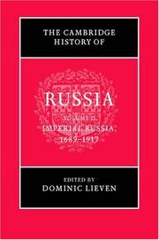 Cover of: The Cambridge History of Russia, Volume 2