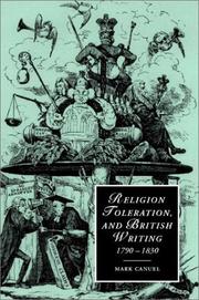 Cover of: Religion, toleration, and British writing, 1790-1830 by Mark Canuel