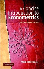 Cover of: A Concise Introduction to Econometrics by Philip Hans Franses