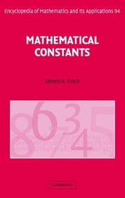 Mathematical Constants by Steven R. Finch