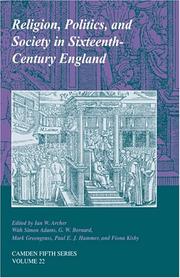 Cover of: Religion, politics, and society in sixteenth-century England