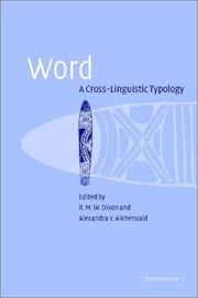 Cover of: Word: a cross-linguistic typology
