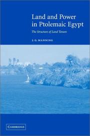 Cover of: Land and Power in Ptolemaic Egypt by J. G. Manning