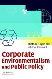 Cover of: Corporate Environmentalism and Public Policy
