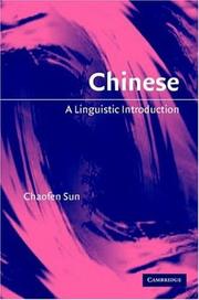 Cover of: Chinese: A Linguistic Introduction (Linguistic Introductions)