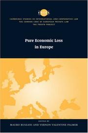 Cover of: Pure economic loss in Europe