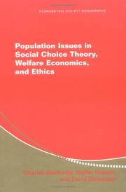 Cover of: Population Issues in Social Choice Theory, Welfare Economics, and Ethics (Econometric Society Monographs)