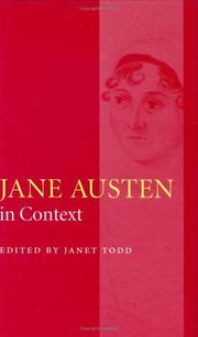 Cover of: Jane Austen in context by edited by Janet Todd.