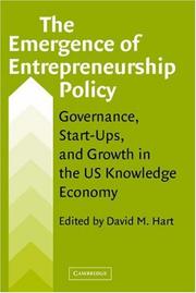 Cover of: The Emergence of Entrepreneurship Policy by Hart, David M.