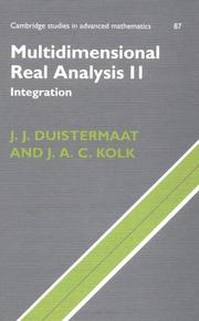 Cover of: Multidimensional real analysis