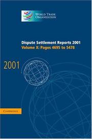 Cover of: Dispute Settlement Reports 2001 (World Trade Organization Dispute Settlement Reports) by World Trade Organization