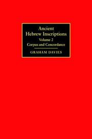 Cover of: Ancient Hebrew Inscriptions: Corpus and Concordance