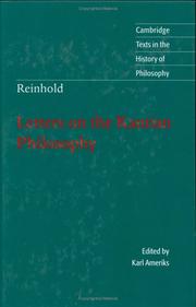 Cover of: Reinhold: Letters on the Kantian Philosophy (Cambridge Texts in the History of Philosophy)