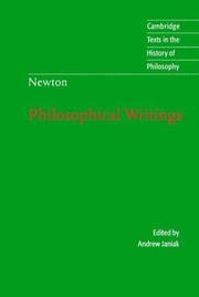 Cover of: Isaac Newton: Philosophical Writings (Cambridge Texts in the History of Philosophy)