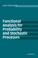Cover of: Functional Analysis for Probability and Stochastic Processes