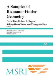 Cover of: A Sampler of Riemann-Finsler Geometry (Mathematical Sciences Research Institute Publications)