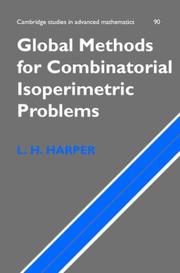 Cover of: Global Methods for Combinatorial Isoperimetric Problems (Cambridge Studies in Advanced Mathematics)