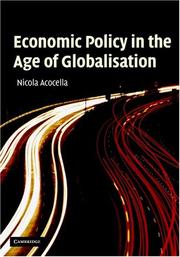 Cover of: Economic Policy in the Age of Globalisation by Nicola Acocella, Nicola Acocella