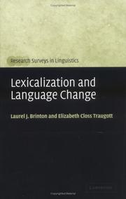 Cover of: Lexicalization and grammaticalization in language change