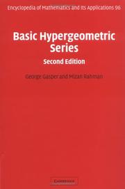 Cover of: Basic hypergeometric series by George Gasper