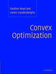 Cover of: Convex Optimization by Stephen Boyd, Lieven Vandenberghe