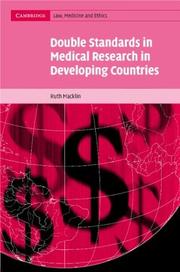 Cover of: Double Standards in Medical Research in Developing Countries (Cambridge Law, Medicine and Ethics) by Ruth Macklin