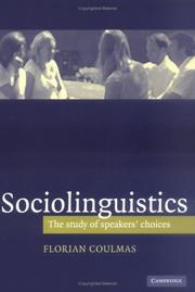 Cover of: Sociolinguistics by Florian Coulmas