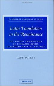 Latin translation in the Renaissance by Paul Botley