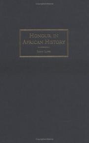 Cover of: Honour in African history