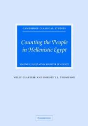 Cover of: Counting the people in Hellenistic Egypt | Willy Clarysse