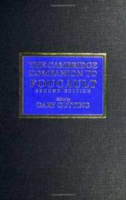 Cover of: The Cambridge companion to Foucault by edited by Gary Gutting.