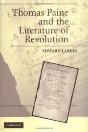 Cover of: Thomas Paine and the Literature of Revolution by Edward Larkin