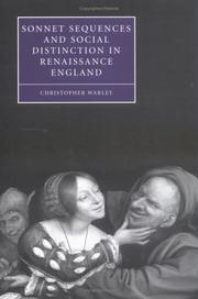 Cover of: Sonnet sequences and social distinction in Renaissance England by Christopher Warley