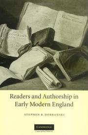 Cover of: Readers and authorship in early modern England
