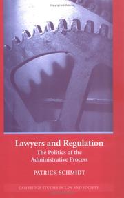 Cover of: Lawyers and regulation by Patrick D. Schmidt